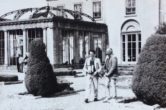 Bob Parsons with a friend at Tottenham House, Wiltshire.