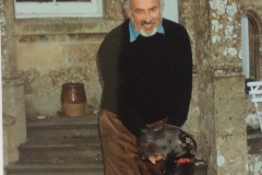 Bob Parsons with  Great Dane Portia at Newark Park