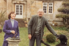 Bob Parsons with Joan Hossack and Great Dane Trudy at Newark Park