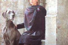 Great Dane Portia posing for fashion shoot Newark Park