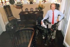 Michael Claydon with Great Dane Max and Misty at Newark Park