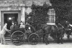 1890 view of  Dickinson family and carriage Newark Park